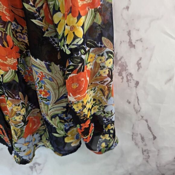 CAbi Shirt Womens Medium Blouse Amour Button Up Peter Pan Collar Floral 3072 - Picture 4 of 11